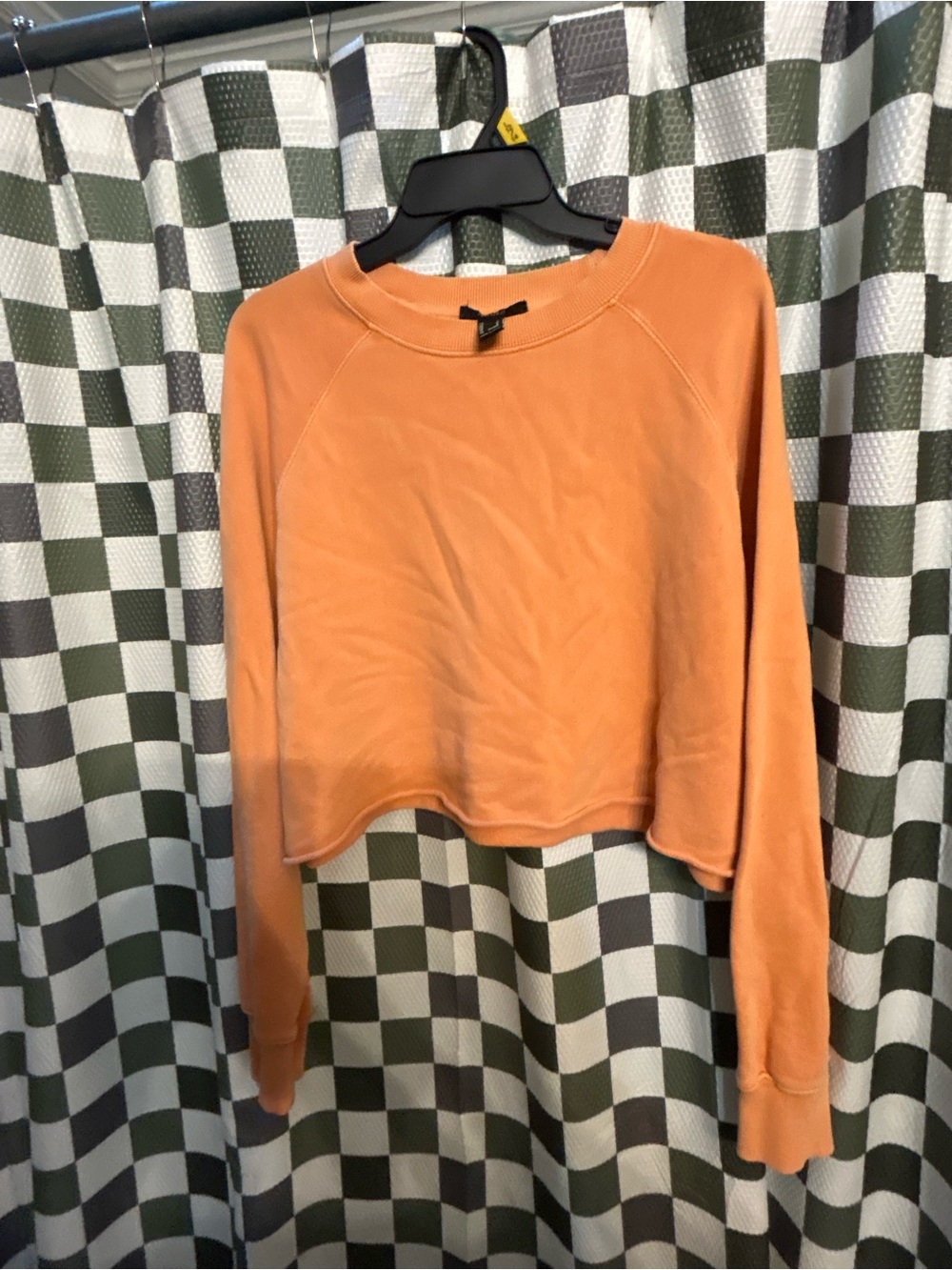 Forever 21 Orange Cropped Crewneck Sweatshirt